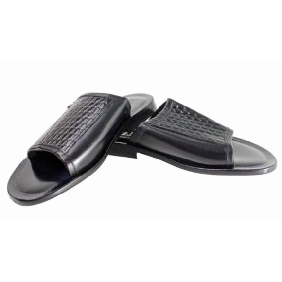 Owen Black Leather Sandals, Mens Italian Shoes main image 8